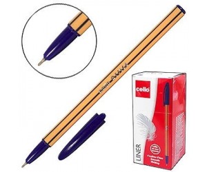Lodīšu pildspalva Cello Liner, 0.7mm, zila
