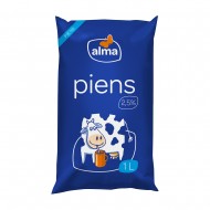 *Piens ALMA 2,5%, plēvē, 1l