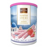 Vafeļu rullīši ar zemeņu garšu krēmu 400g