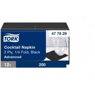 Bāra salvetes TORK, melnas, 24x24 cm, 200 gab., 2 slāņi, 477829