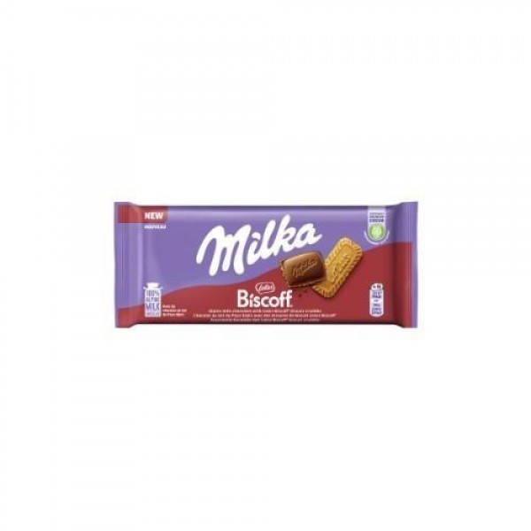 Piena šokolādes tāfelīte MILKA Biscoff, 90 g