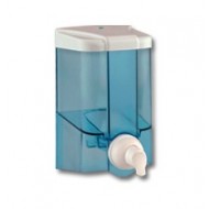 Dozators putu ziepēm 0.5l, F2T, 16x9x12cm, caurspīdīgs-zils