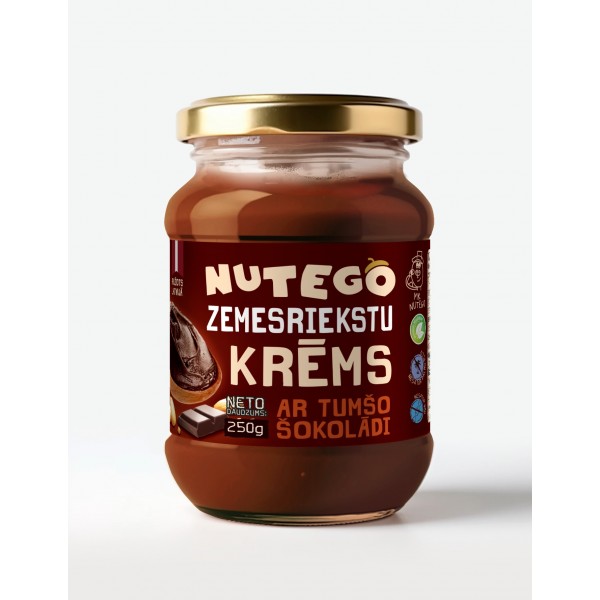 Zemesriekstu sviests NUTEGO ar tumšo šokolādi, 250g