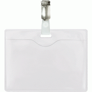 *Identifikācijas kartes turētājs ar metāla klipsi 58x95mm, horizontālais