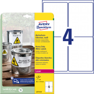 * Pašlīmējošas uzlīmes Awery Zweckform L4774, 99.1x139mm, 4 gab/loksnē, 20 lapas, baltas