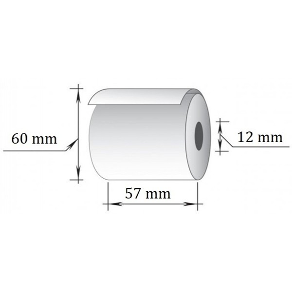 Termopapīra kases lente 57x54mm, 43m