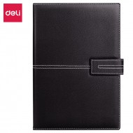 Rūtiņu piezīmju klade ar magnētu Deli N142G A5, 120 lapas, cietos vākos, melna