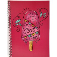 *Klade ar spirāli ECONOMIX VALENTINE:Ice Cream A5 (80), PP vāks