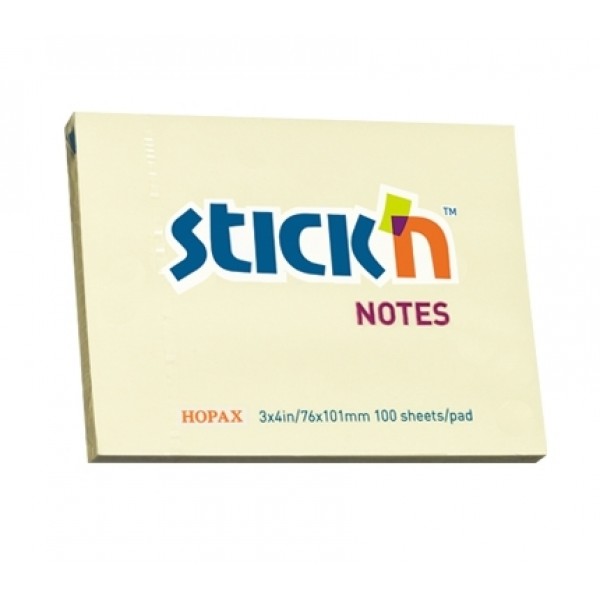 Līmlapiņas StickN 21008, 76x102mm, 100 lapiņas, dzeltenas