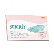 Līmlapiņas StickN 21750 Eco 76x127mm, 100 lapiņas, rozā