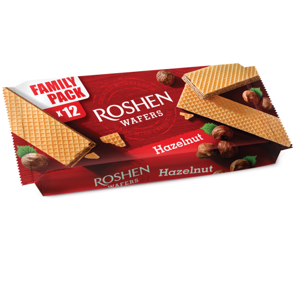Vafeles ROSHEN WAFERS ar riekstu krēma pildījumu, 216g