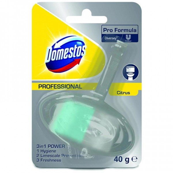 DOMESTOS RIM BLOCK CITRUS Tualetes ieliktnis 40gr, 12 gab/iep.