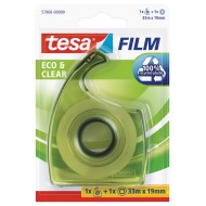 Videi draudzīga līmlente Tesafilm® eco & clear, caurspīdīgsa, 33mx19mm +EasyCut turētājs