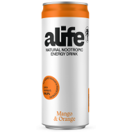 ALIFE Gāzēts dabīgs enerģijas dzēriens ar apelsīnu un mango garšu 0.33l can (DEP)