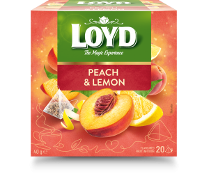 Augļu tēja LOYD ar persiku un citronu garšu, 20 x 2g