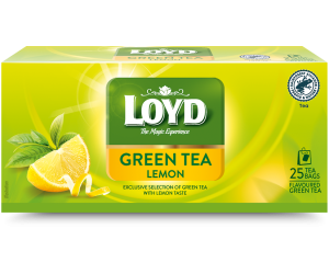 Zaļā tēja LOYD, citrona garša, 25 x 1,5 g