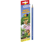 Coloured pencils, wood barrel, lead diameter 2,65mm, 6 colors, in paper color box